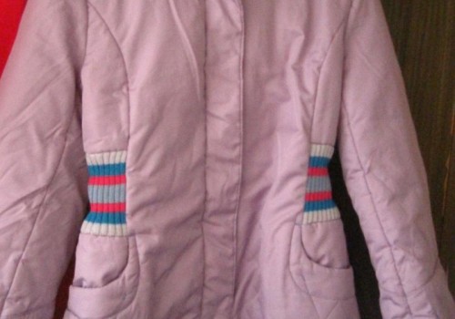 Тёплая зимняя сиреневая качественная куртка - пальто с капюшоном для девочки 