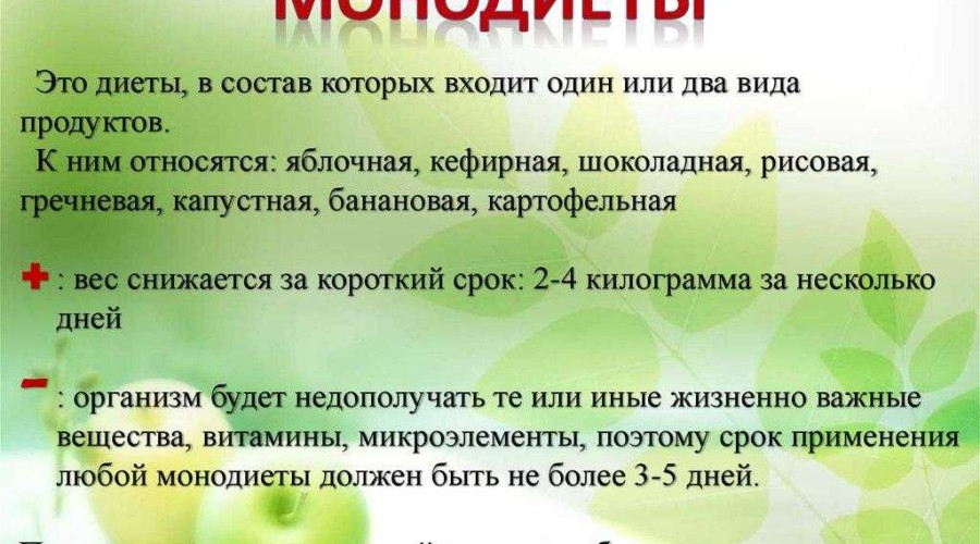 Как похудеть. Монодиета: сущность и варианты