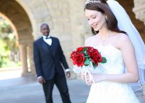 Attractive Interracial Wedding Couple